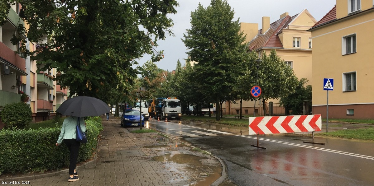 Inowrocław - Ulica Narutowicza zamkni