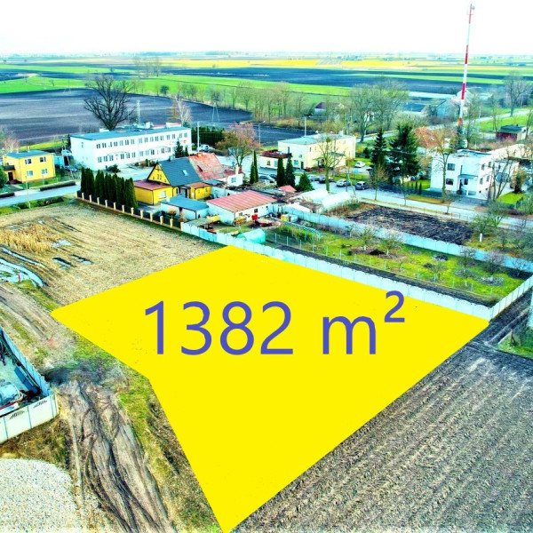 Duża działka budowlana w Rojewie (1382m2)