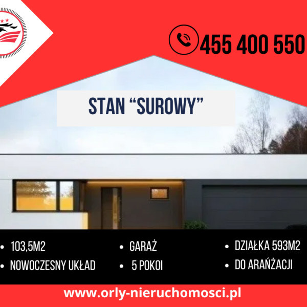 Nowoczesny dom w stanie surowym otwartym z garażem i tarasem w Inowrocławiu!