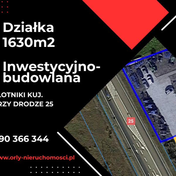 Atrakcyjna działka inwestycyjna z biurem przy DK25 w Złotnikach Kujawskich – idealna dla biznesu