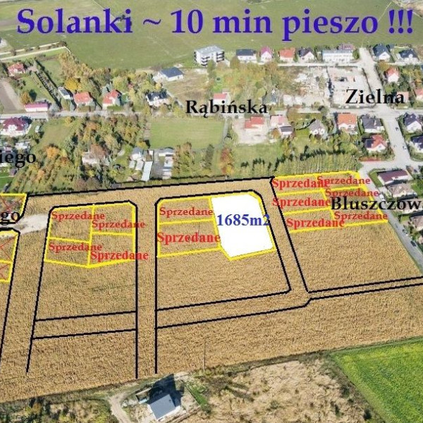 Ostatnia działka k.Solanek okol.Bluszczowej 1.685m2 ~ idealna dla INWESTORA ! Cena: 234 zł/m2 do uzgodnienia !!!