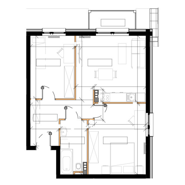 Ostatnie mieszkanie - 58,6m2 - możiiwość wykończenia pod klucz