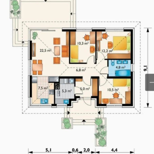 Dom parterowy ok.80m2 o nowoczesnej bryle w Inowrocławiu