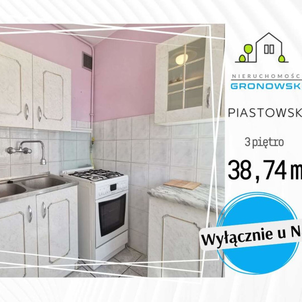 Piastowskie – 2 pokoje, 38,74 m² | Słoneczne, DWUSTRONNE z balkonem.