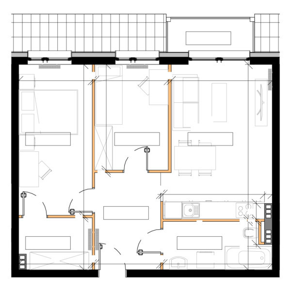 Ostatnie mieszkanie - 58,6m2 - możiiwość wykończenia pod klucz