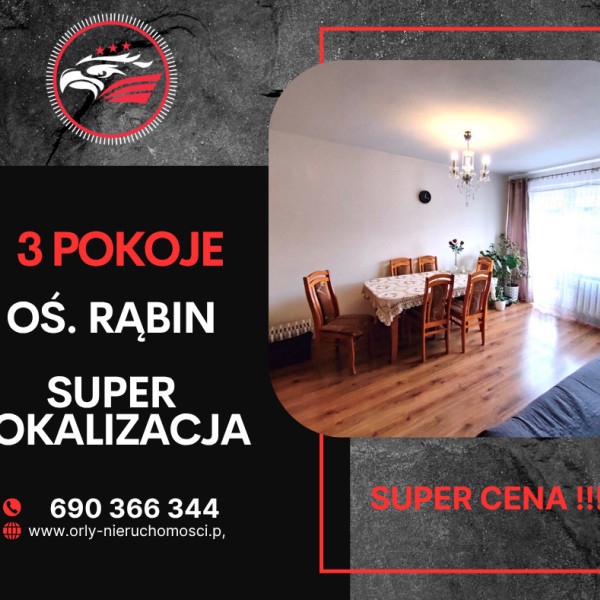 Komfortowe mieszkanie 3-pokojowe na os. Rąbin w Inowrocławiu – świetna lokalizacja!