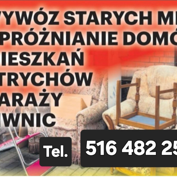 wywóz starych mebli, likwidacja mieszkań ,piwnic,gruzu duzy kontener 