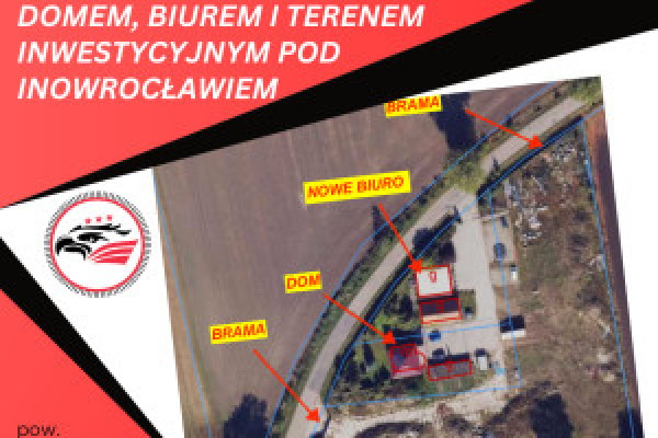|Wyjątkowa nieruchomość z domem, biurem i terenem inwestycyjnym pod Inowrocławiem