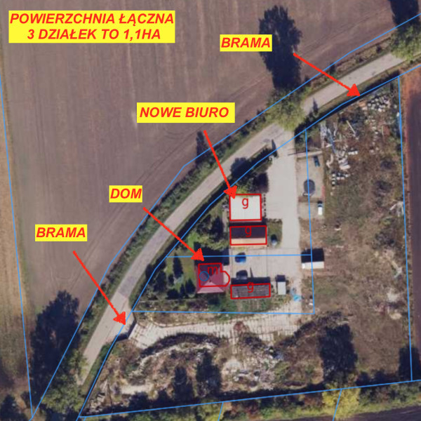 Wyjątkowa nieruchomość z domem, biurem i terenem inwestycyjnym pod Inowrocławiem