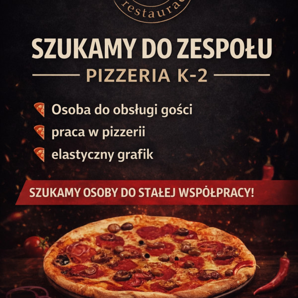 Praca w Pizzerii na stanowisku kelner/kelnerka 
