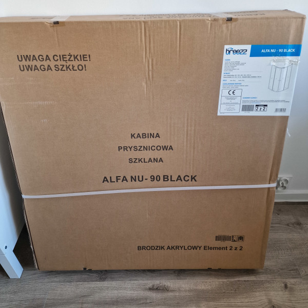 BRODZIK AKRYLOWY BIAŁY 90X90X13 