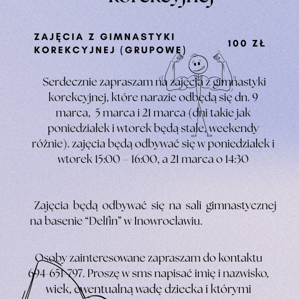 Zajęcia z gimnastyki korekcyjnej 