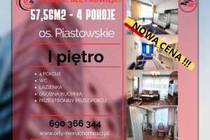 |Przestronne mieszkanie 4-pok./ 1 piętro na Os. Piastowskim – Spokojna Lokalizacja, Niski Czynsz!