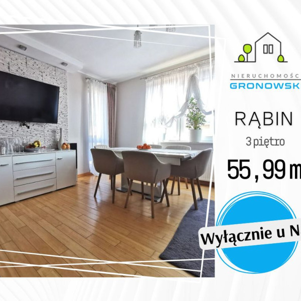 🎯56 m² NA RĄBINIE – poranki ze słońcem, wieczory bez hałasu nad głową.