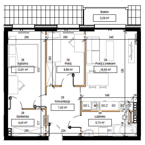 Ostatnie mieszkania - 56,90 m2 - możliwość wykończenia pod klucz INOWROCŁAW
