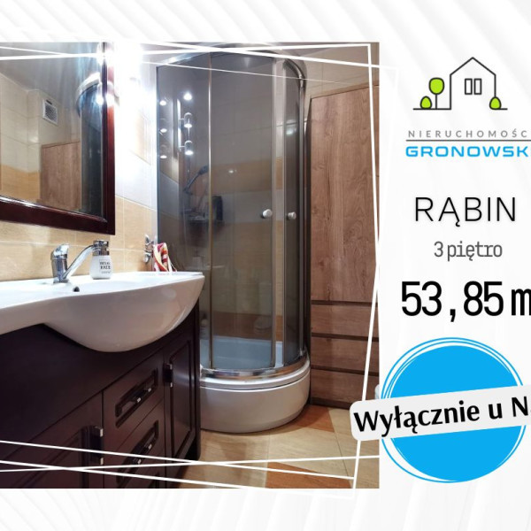 😍Rąbin | 2 pokoje, garderoba i loggia | 53,85 m² w bloku z 2009 roku.