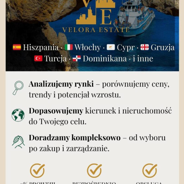 Nieruchomości za granicą - bez prowizji, zakup od dewelopera