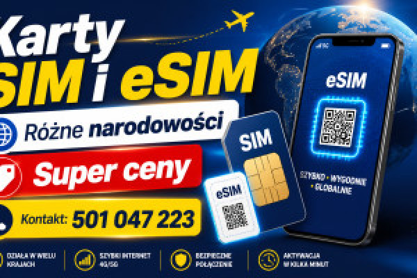 |Sprzedam aktywne SIM i eSIM do GPS, komunikatorów i flot – Inowrocław, Bydgoszcz, Włocławek, Kujawsko‑Pomorskie