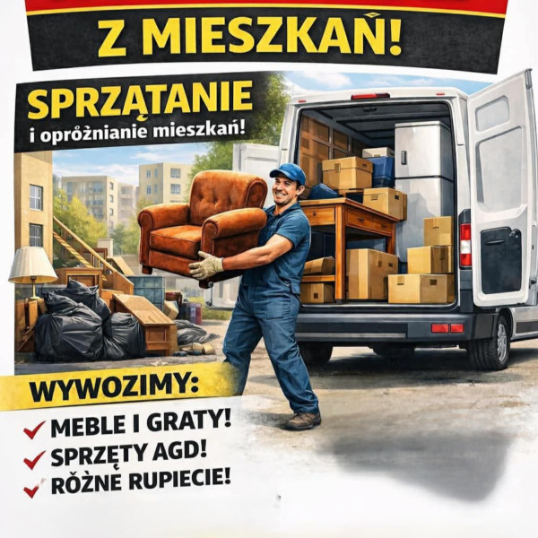wywóz starych mebli, likwidacja mieszkań ,piwnic,gruzu duzy kontener 