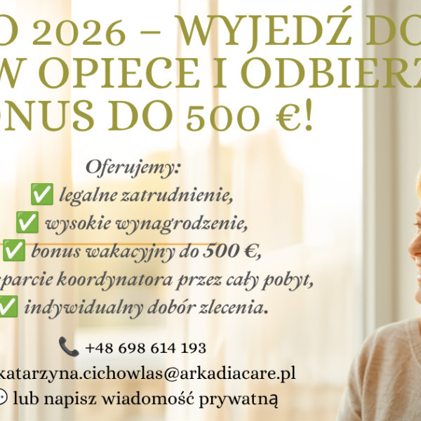 Praca dla Opiekunek i Opiekunów Osób Starszych w Niemczech!