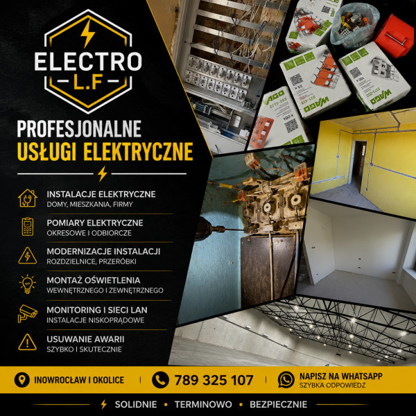 Elektryk Inowrocław | Instalacje, Pomiary, Awarie | Electro L.F