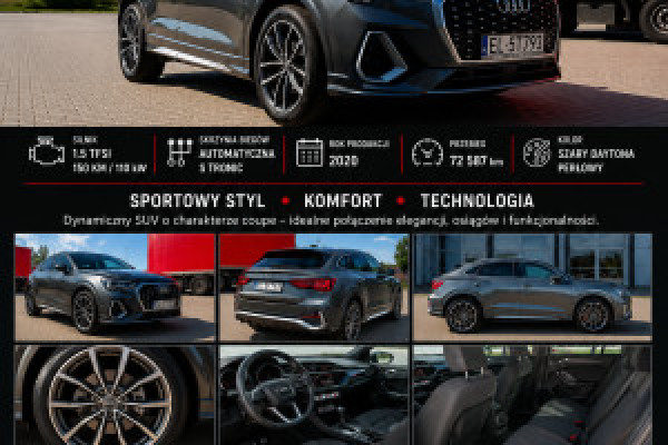 |Audi Q3 Sportback S line 35 TFSI 150 KM S tronic | 2020 | 72 587 km