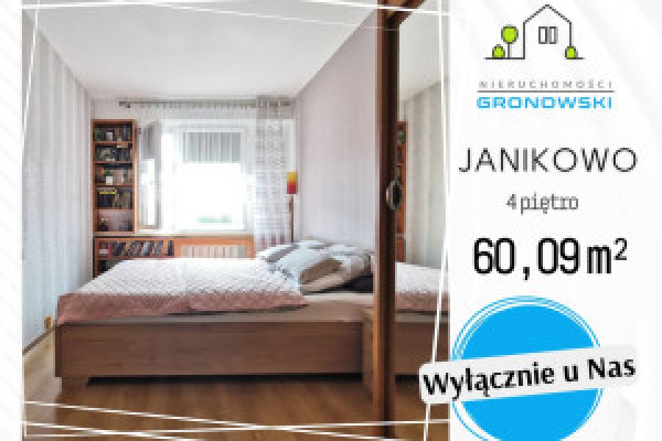 |🔑 60,09 m² wygody w JANIKOWIE | W PEŁNI WYPOSAŻONE | 3 pokoje gotowe do zamieszkania.