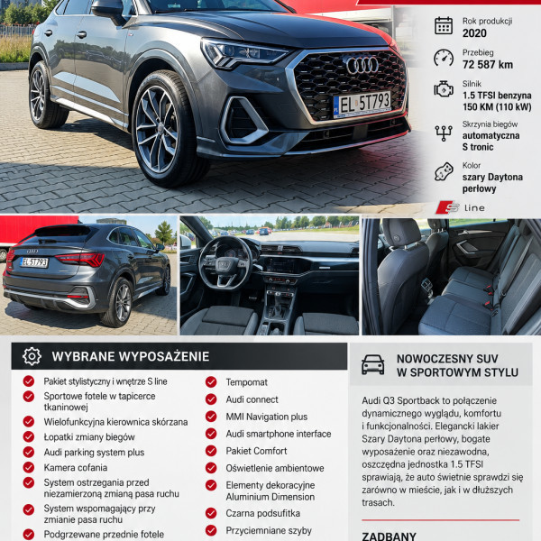 Audi Q3 Sportback S line 35 TFSI 150 KM S tronic