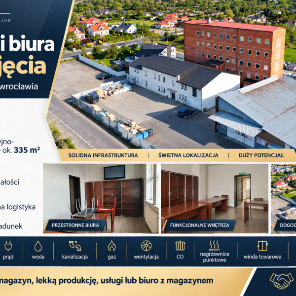 Wynajmę magazyn z biurami 1000m2