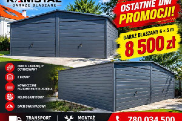 |Garaż Blaszany 6x5 antracytowy 1szt W okazyjnej Cenie dostępna