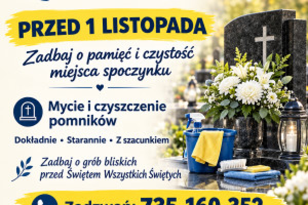 |Mycie i sprzątanie pomników.