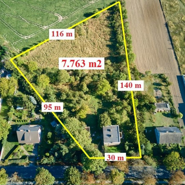 Działka 7.763m2 pod zabudowę jednorodzinną i usługi nieuciążliwe z budynkiem mieszkalnym do remontu ! 