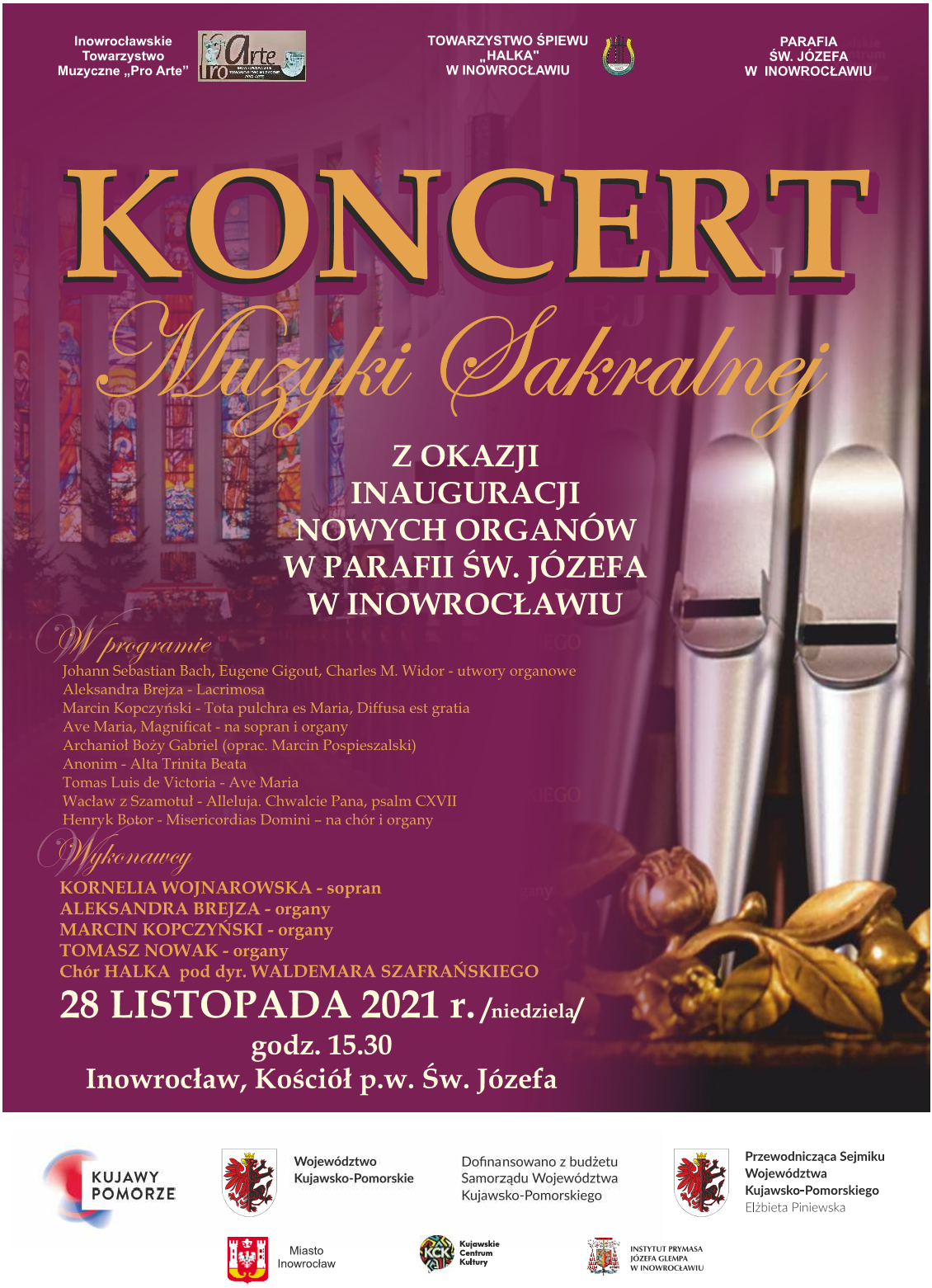 Plakat Koncert muzyki sakralnej 2021
