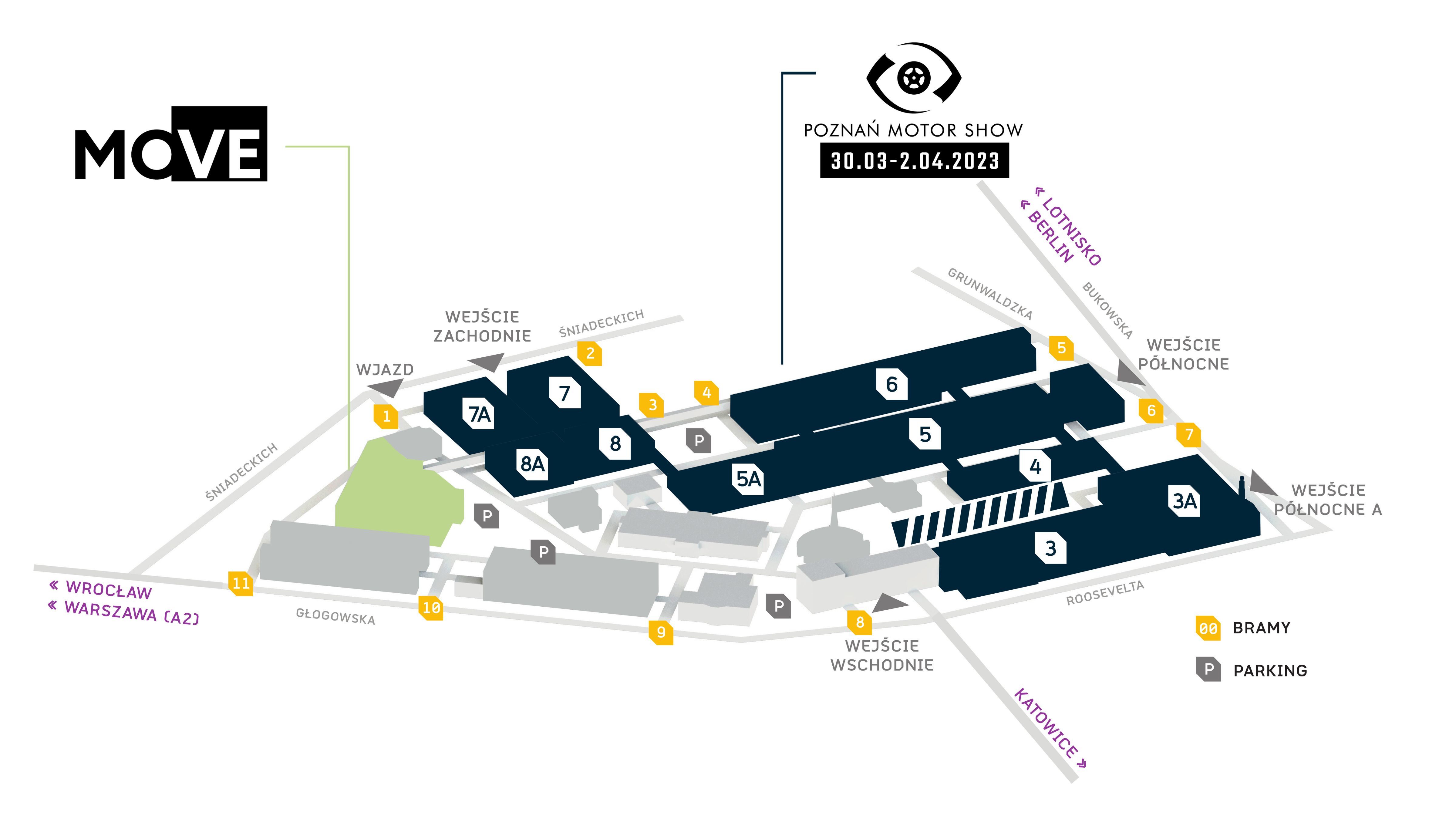 Mapa Poznań Motor Show