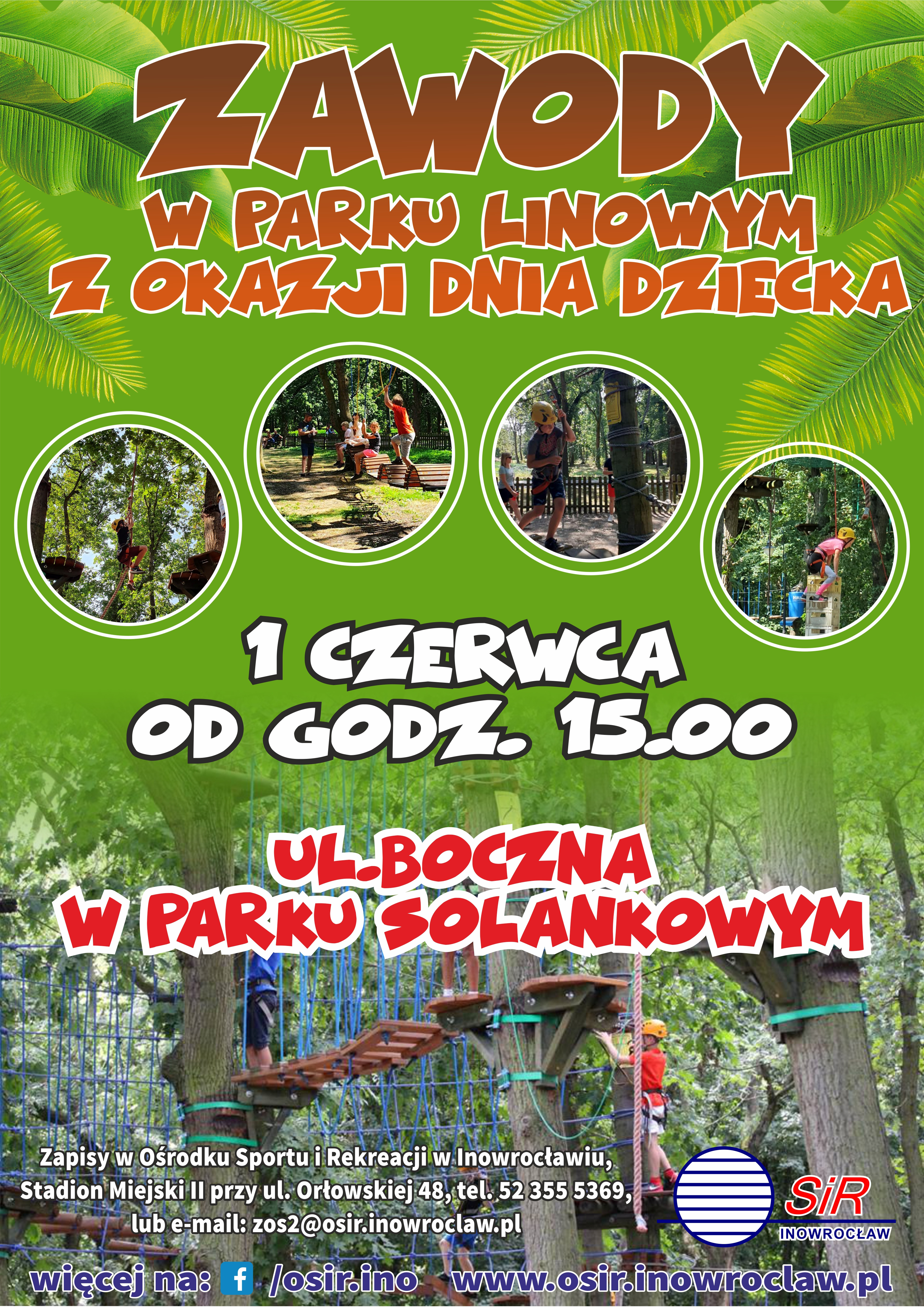 plakat park linowy dzień dziecka 2023 r