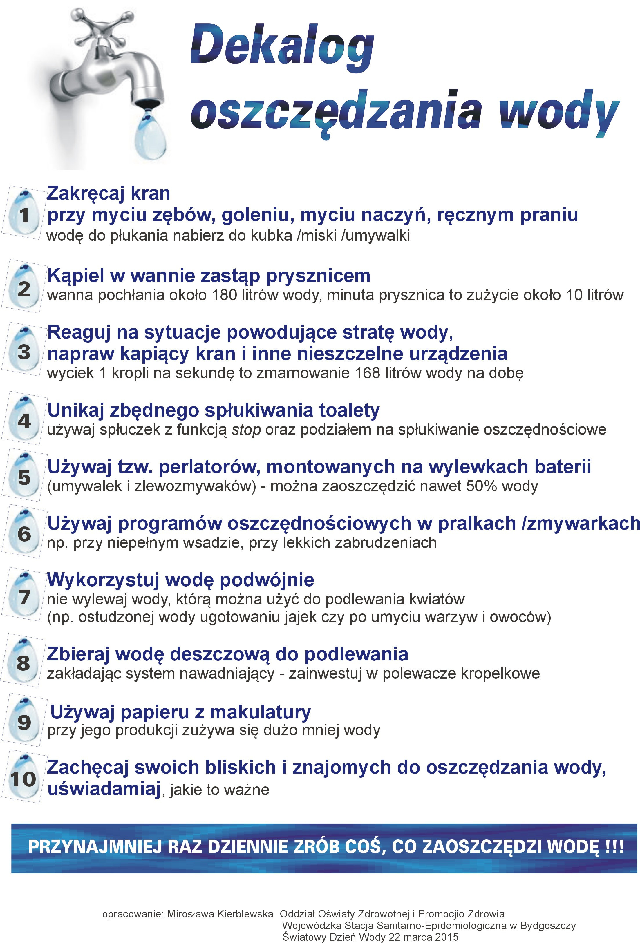 dekalog oszczędzania wody