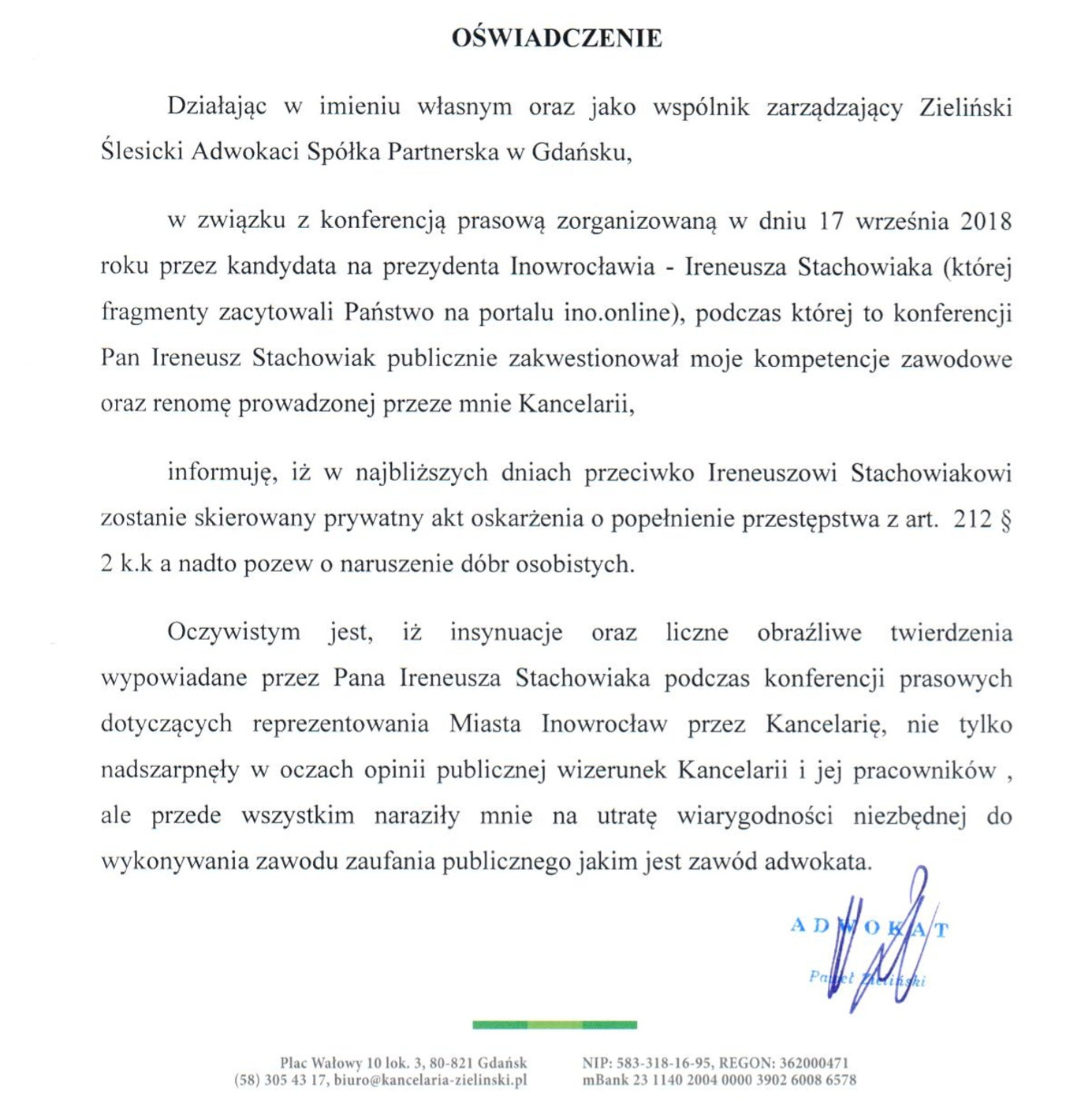 oswiadczenie