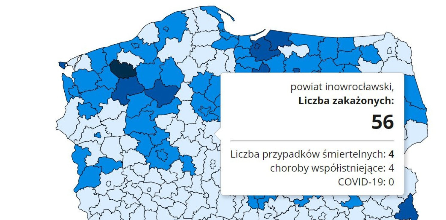 Inowrocław - Nowe dane o zakażeniach