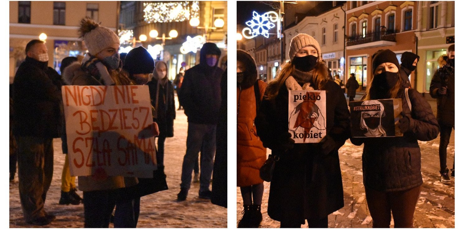 Inowrocław - Protest i przemarsz przez miasto po wyroku TK