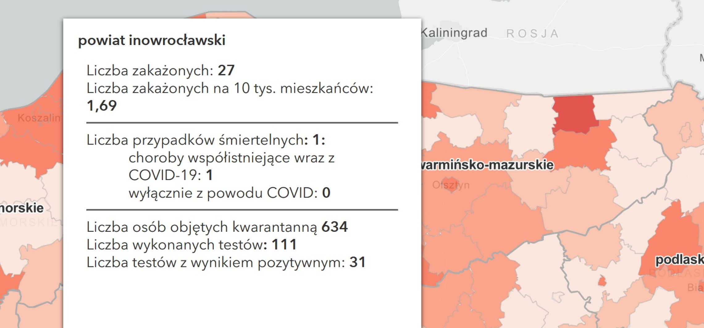 Inowrocław - Koronawirus. Spadek liczby zakażeń i zgonów