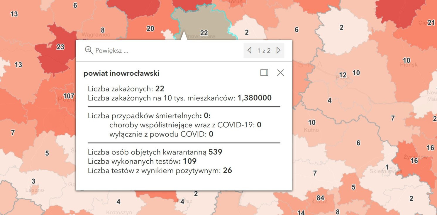 Inowrocław - Koronawirus. Mniej zakażeń i zgonów
