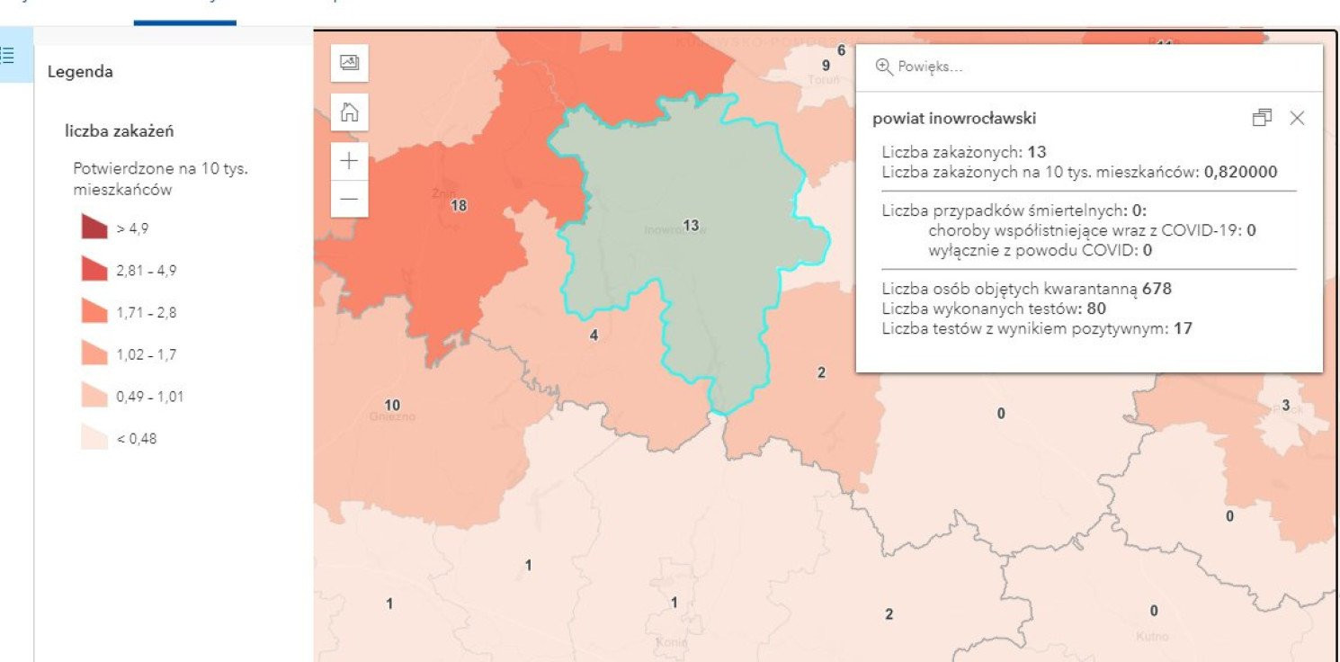 Inowrocław - Nowe dane o zakażeniach koronawirusem