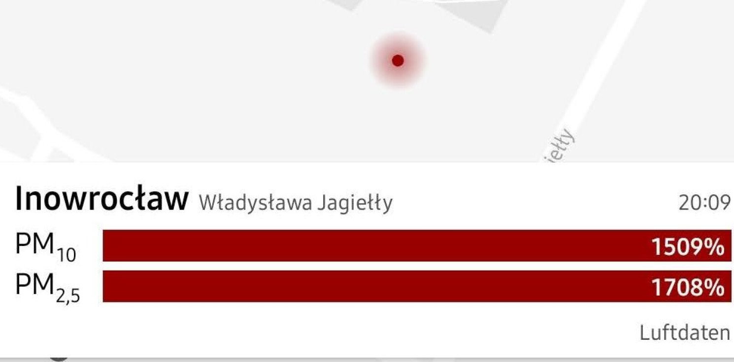 Inowrocław - Oddychanie takim powietrzem grozi problemami
