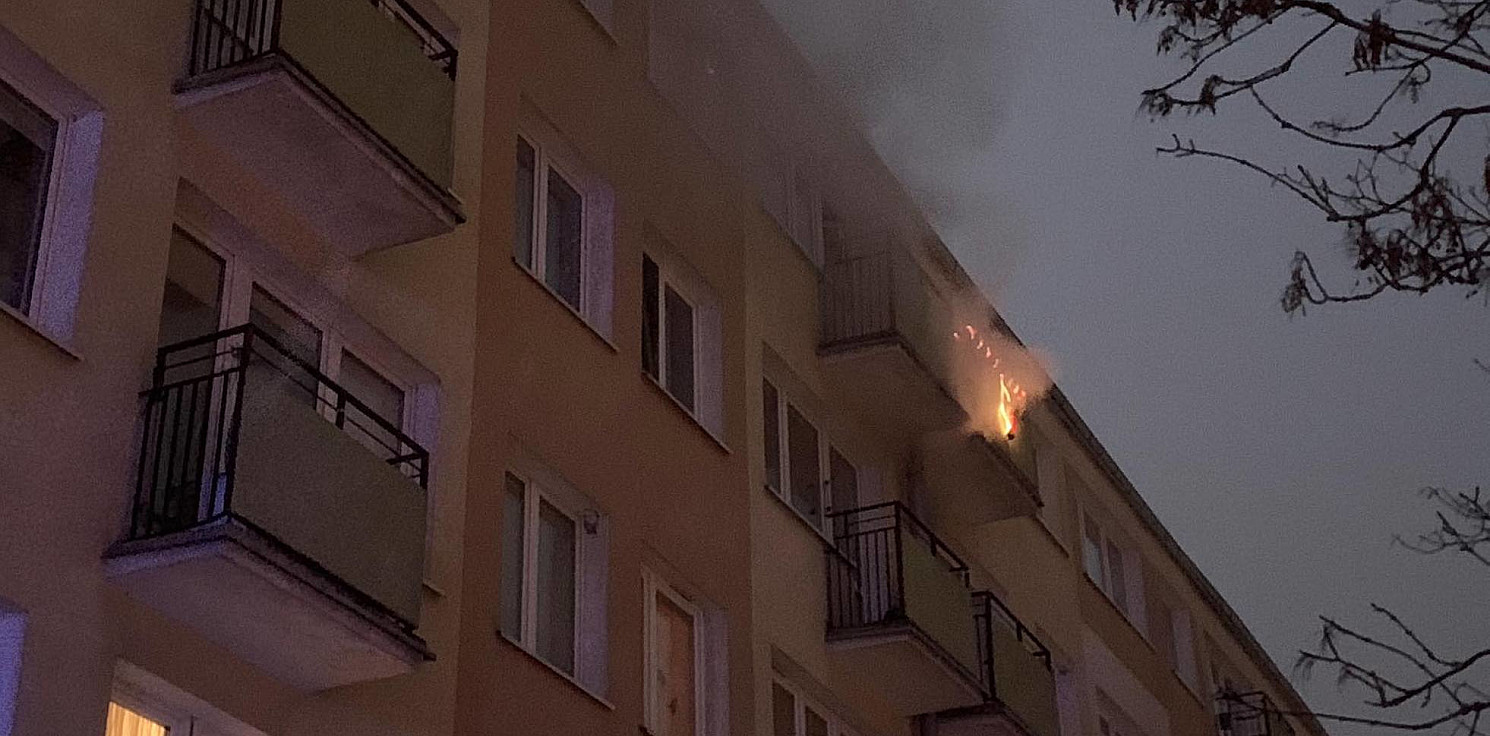 Inowrocław - Pożar w bloku na Piastowskim