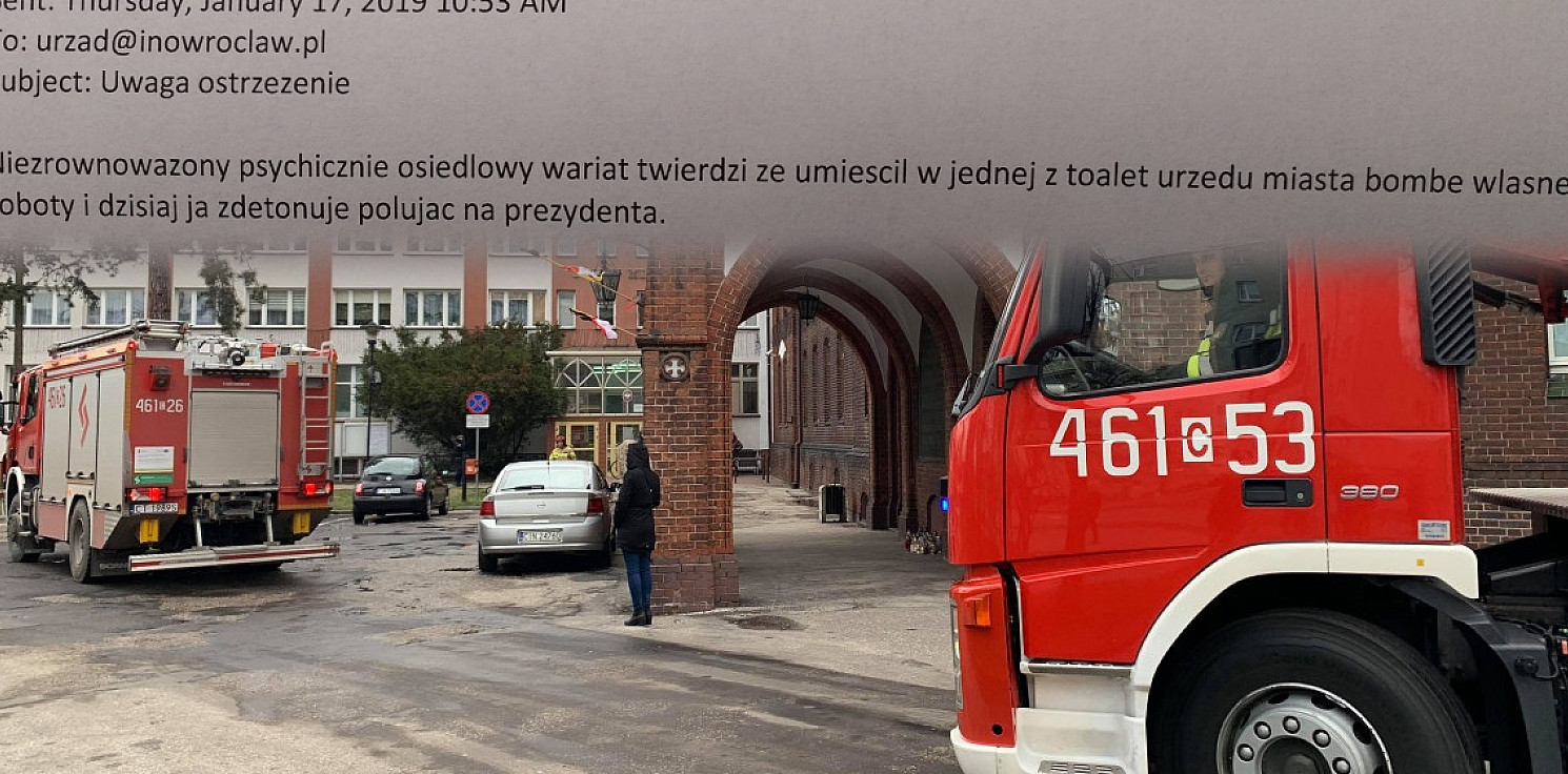 Inowrocław - Alarm bombowy w ratuszu
