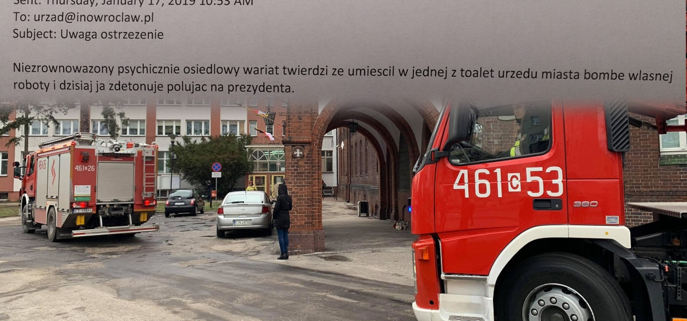 Inowrocław - Alarm bombowy w ratuszu