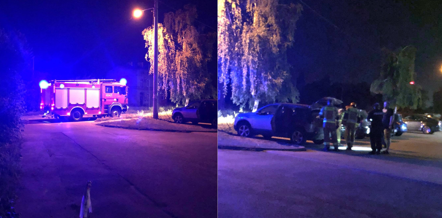 Inowrocław - Nocny pożar samochodu w Mątwach