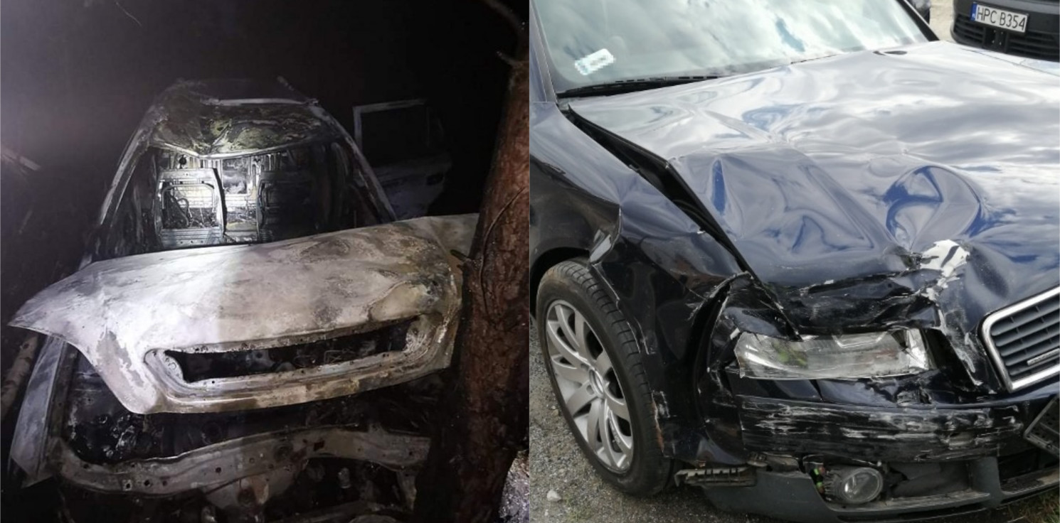 Region - Kierowca uderzył w drzewo. Auto spłonęło