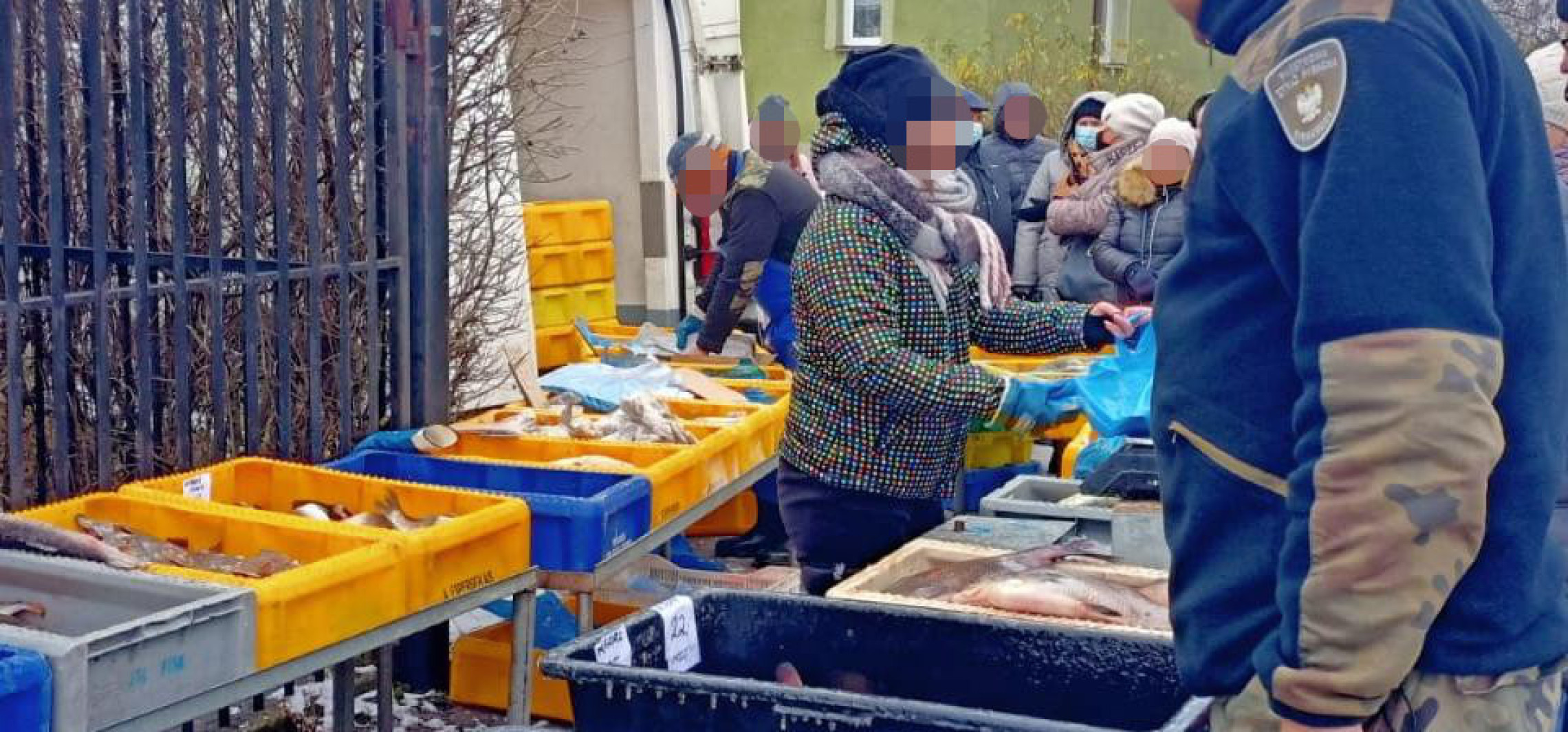 Radziejów - Policjanci kontrolują stoiska z rybami i choinkami