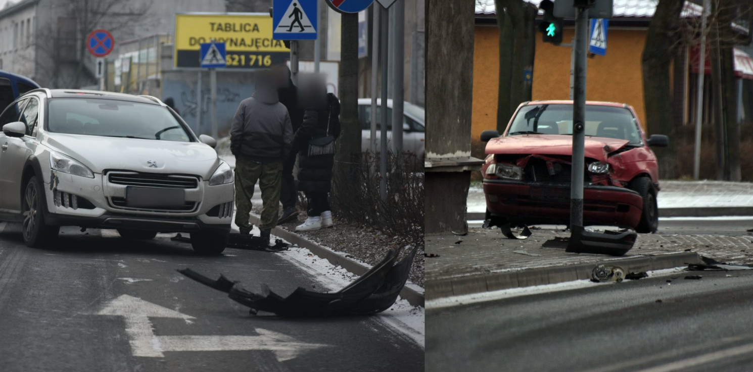 Inowrocław - Groźna kraksa w centrum Inowrocławia